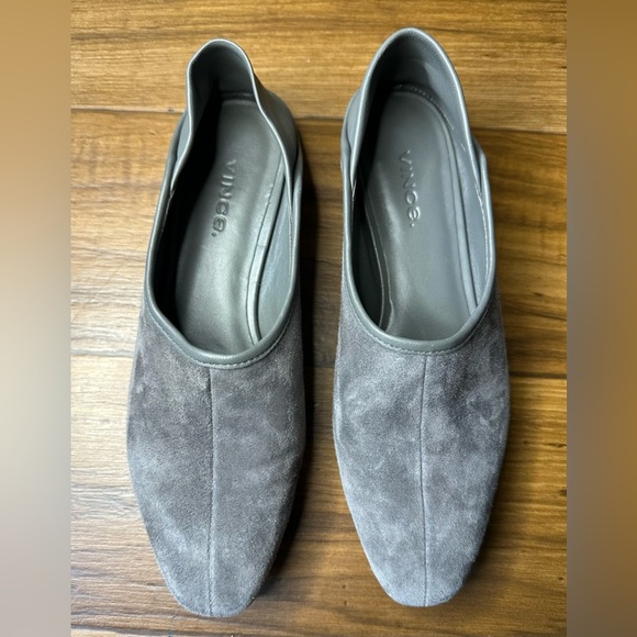 Vince Branine Steel Gray Suede Loafers Flats size 5.5 woman’s - Picture 1 of 5